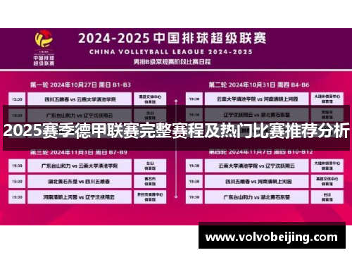 2025赛季德甲联赛完整赛程及热门比赛推荐分析